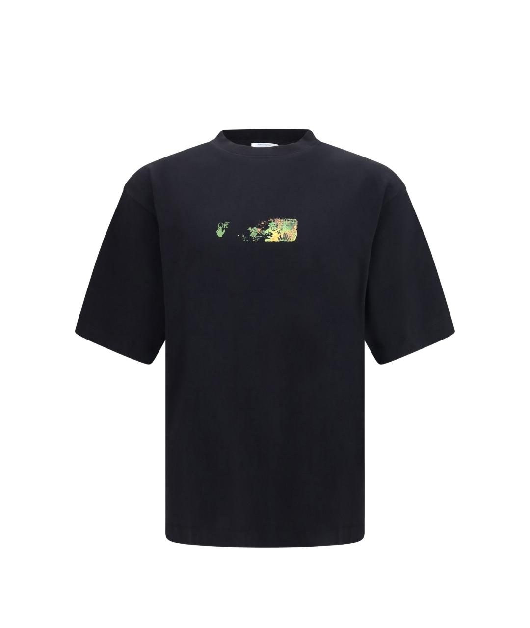 OFF-WHITE Черная хлопковая футболка, фото 2