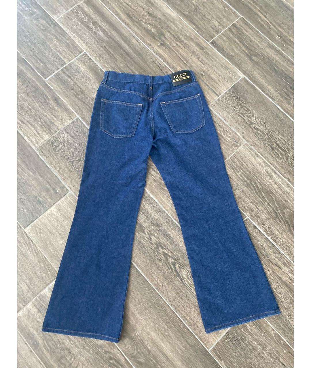 GUCCI Синие хлопковые джинсы клеш, фото 2