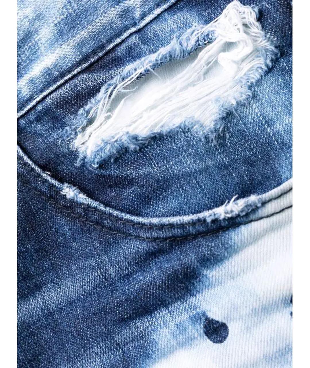 DSQUARED2 Голубые хлопко-эластановые джинсы скинни, фото 5