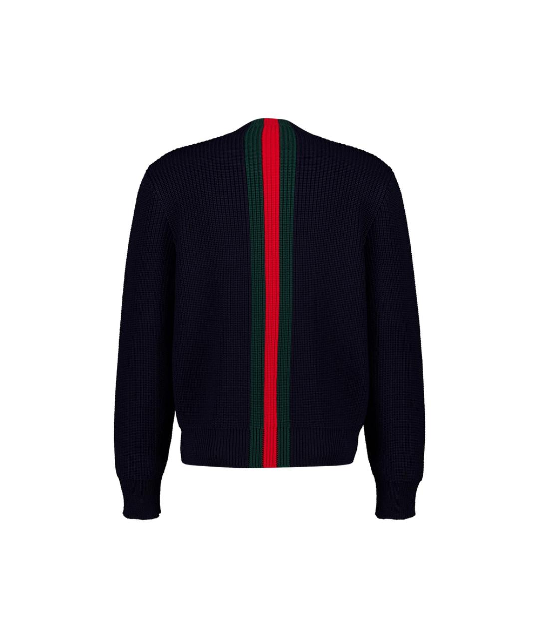 GUCCI Темно-синий шерстяной джемпер / свитер, фото 4