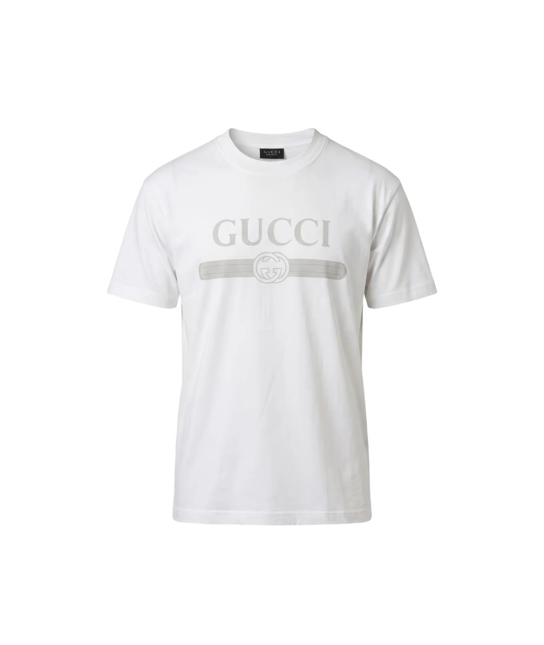 GUCCI Белая хлопковая футболка, фото 3