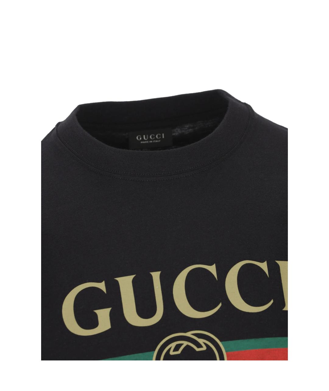GUCCI Черная шелковая футболка, фото 2