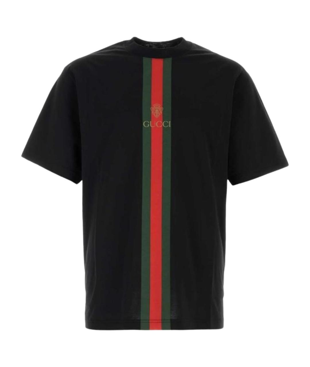 GUCCI Черная хлопковая футболка, фото 1