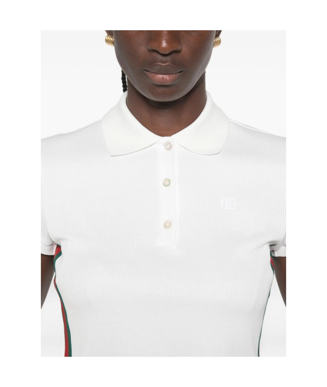 GUCCI Белая хлопковая футболка, фото 4