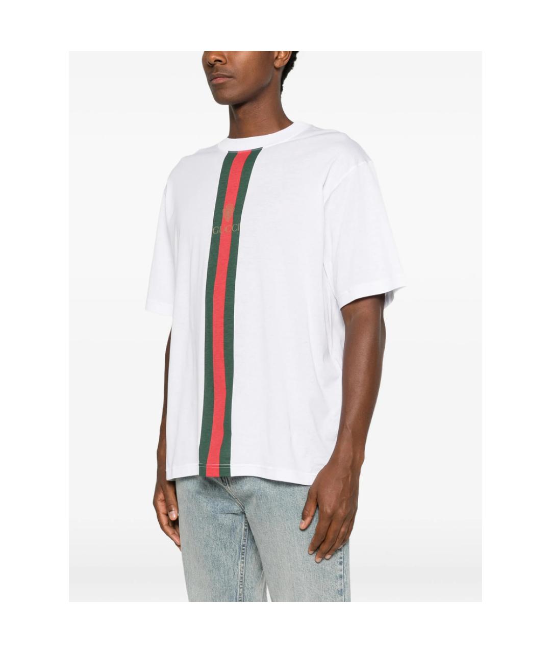 GUCCI Белая хлопковая футболка, фото 4