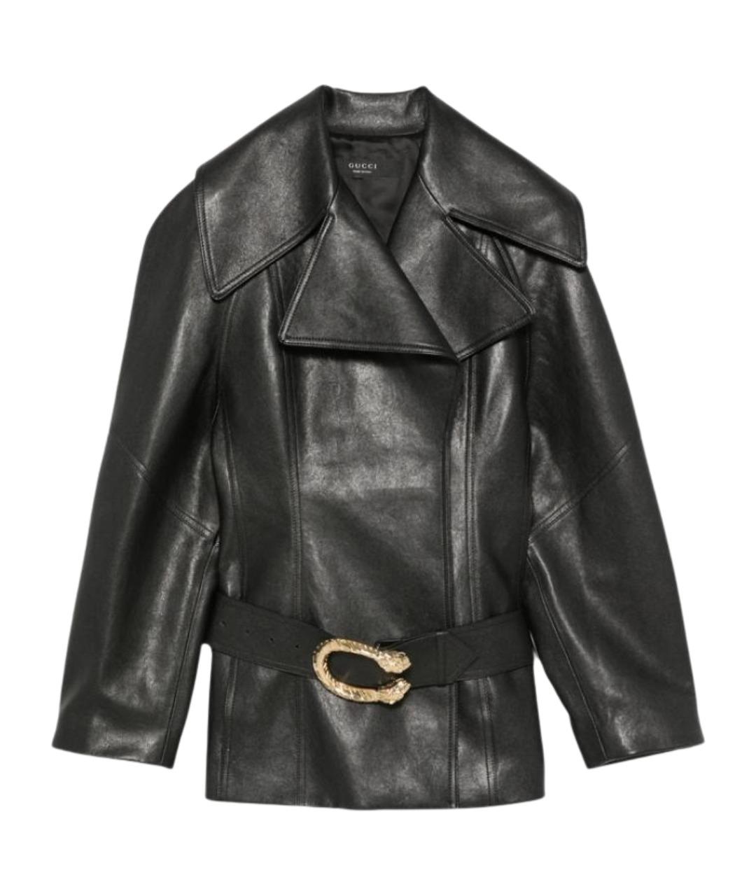 GUCCI Черная кожаная куртка, фото 1