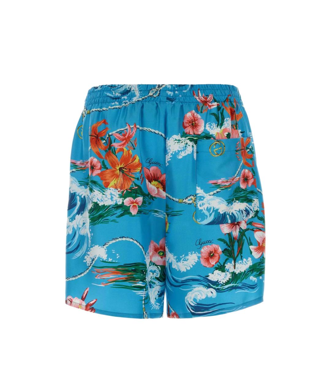 GUCCI Мульти шелковые шорты, фото 2