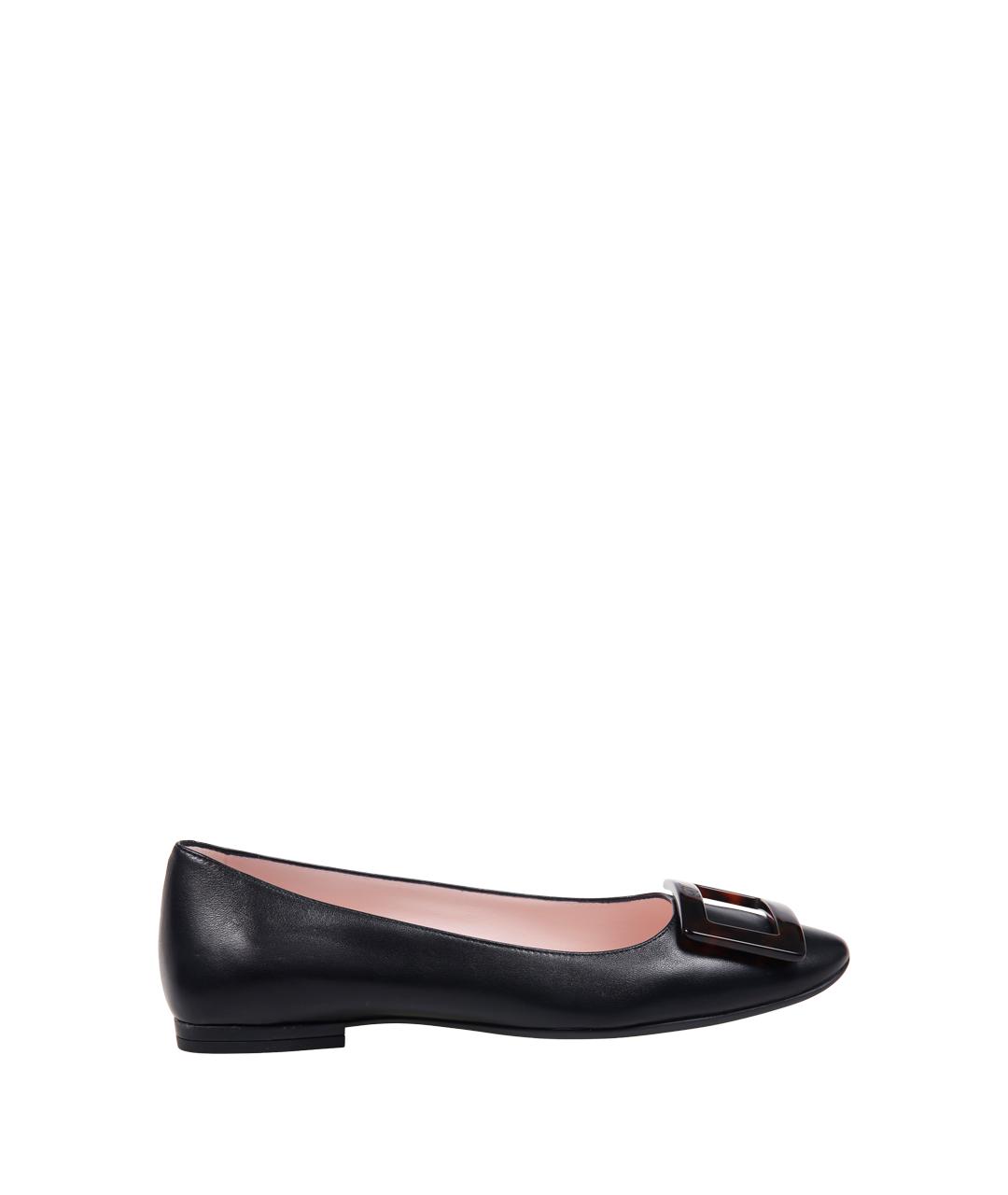 ROGER VIVIER Черные кожаные балетки, фото 4
