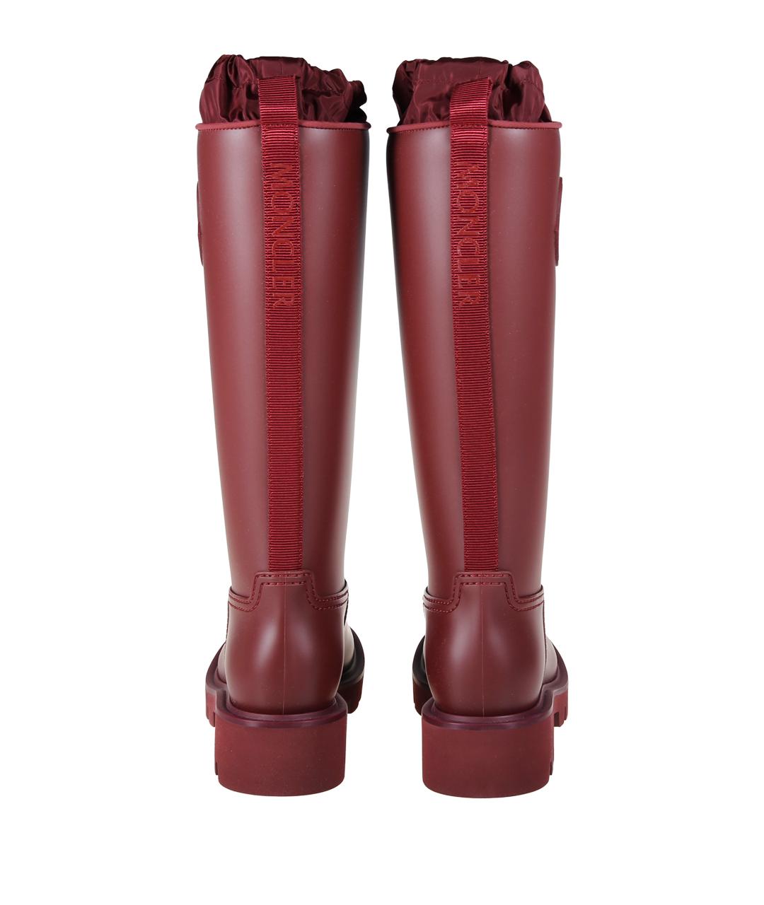 MONCLER Бордовые резиновые сапоги, фото 3