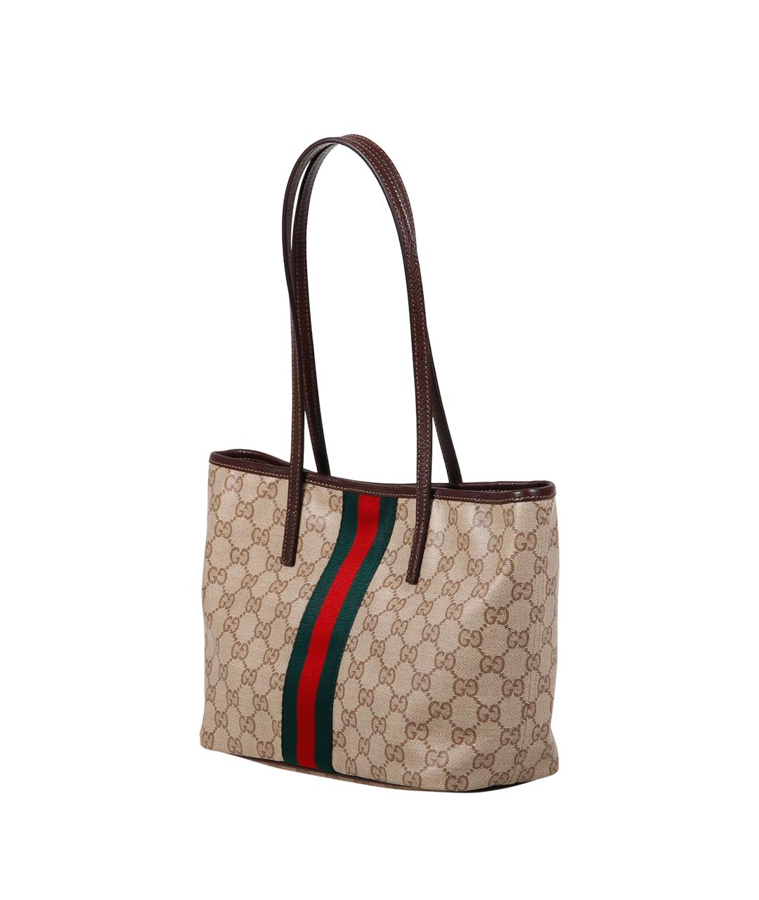 GUCCI Бежевая сумка тоут из канвы, фото 2