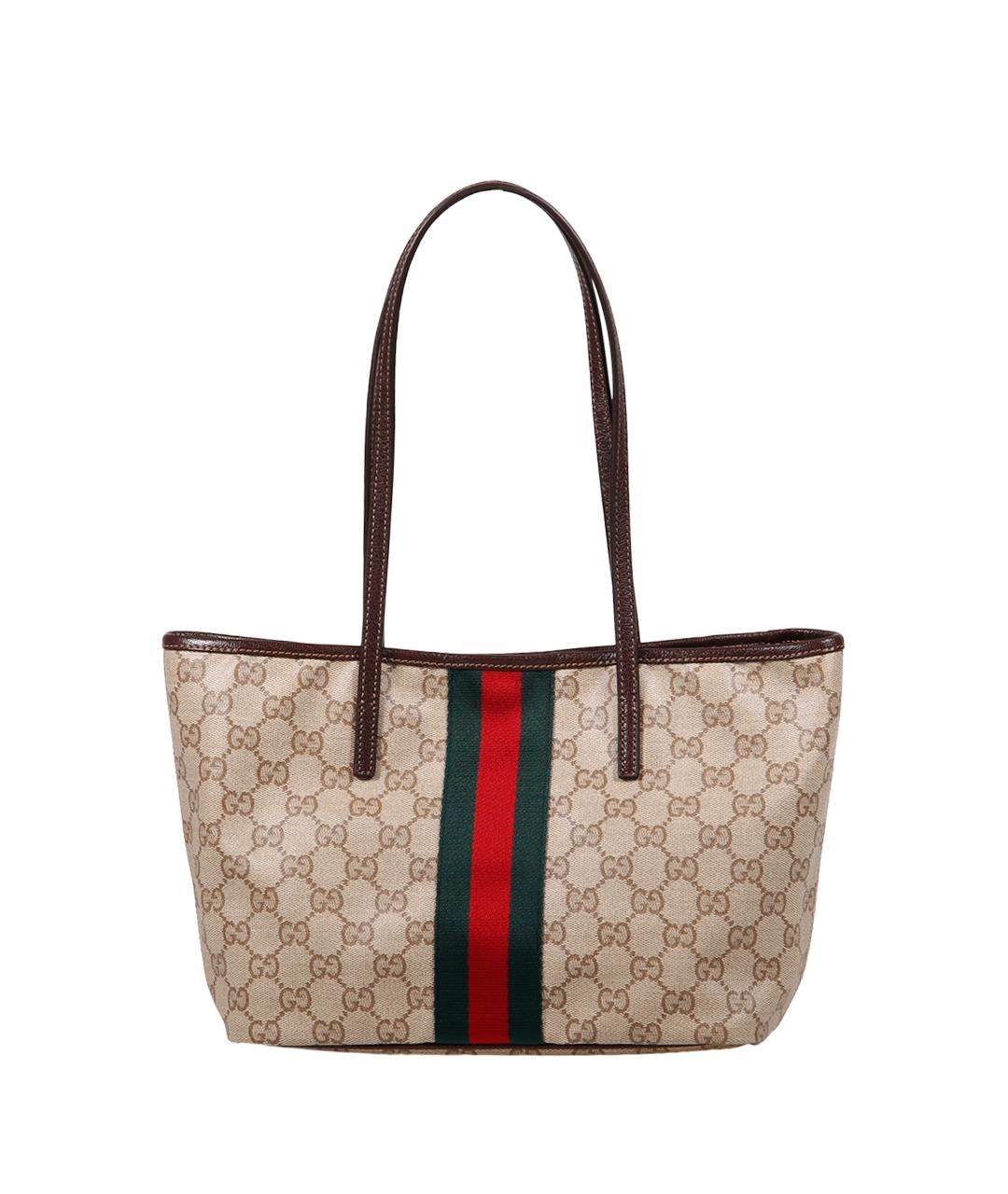 GUCCI Бежевая сумка тоут из канвы, фото 1