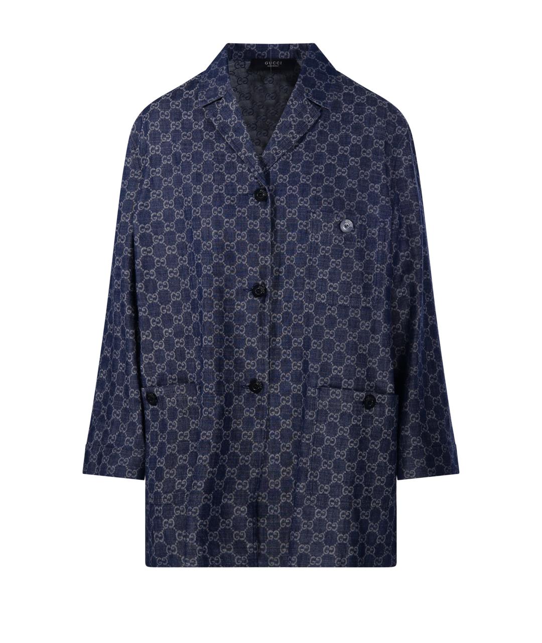 GUCCI Синяя хлопковая куртка, фото 1