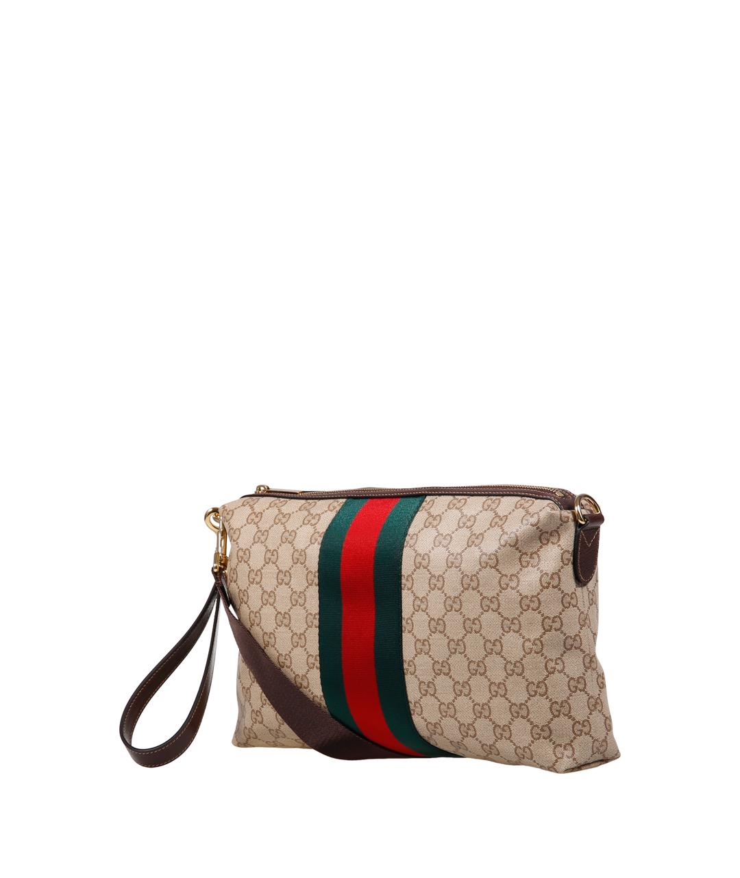 GUCCI Бежевая сумка на плечо из канвы, фото 2