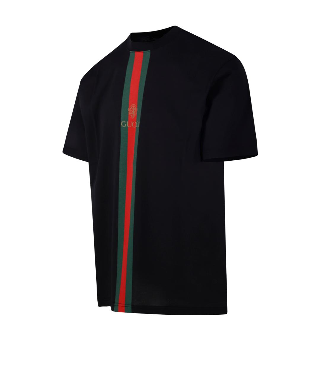 GUCCI Черная хлопковая футболка, фото 2