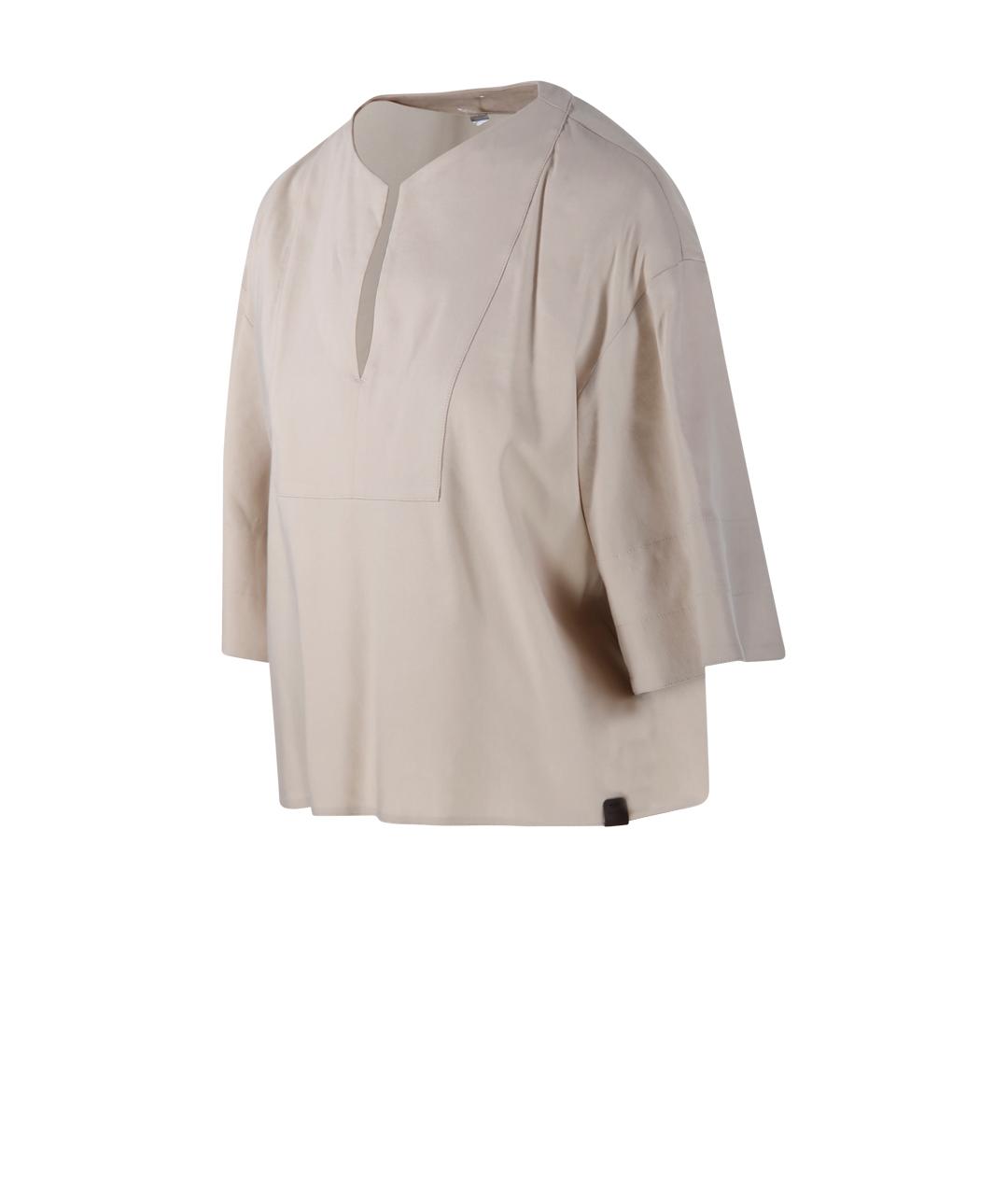 MAXMARA PURE Бежевая льняная рубашка, фото 2
