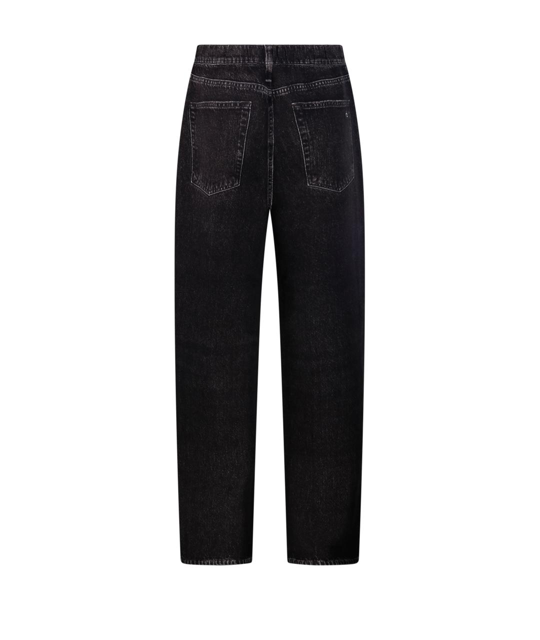 RAG & BONE Черные хлопковые прямые джинсы, фото 3