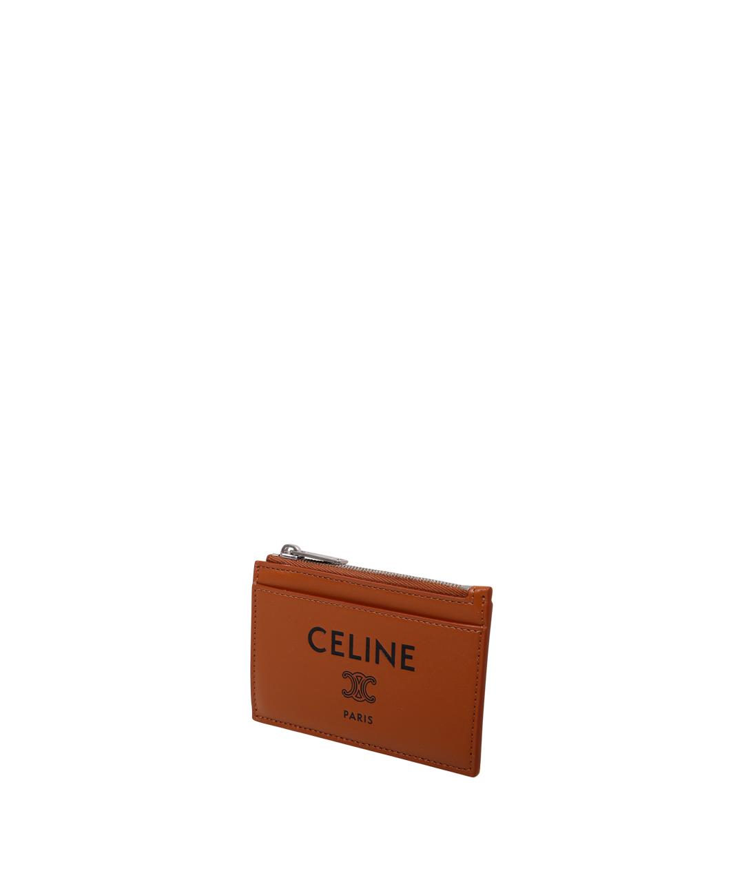 CELINE Коричневый кожаный кардхолдер, фото 2