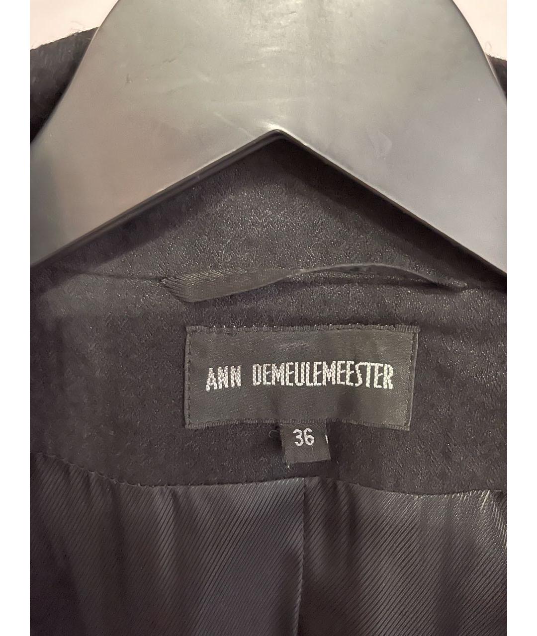 ANN DEMEULEMEESTER Темно-синее шерстяное пальто, фото 5