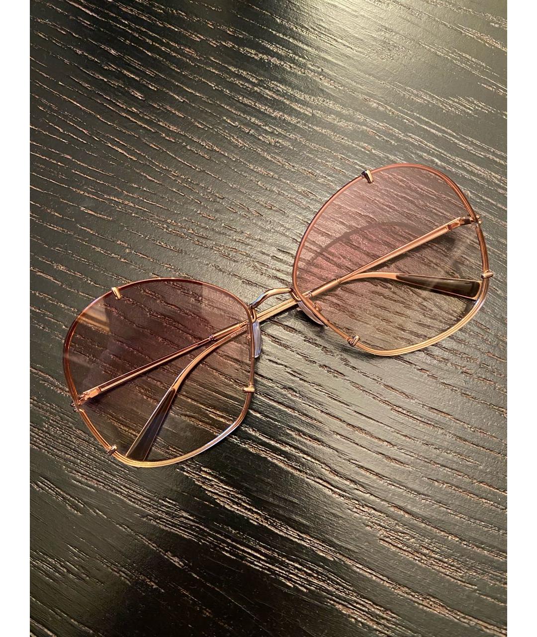 MAX MARA Розовые металлические солнцезащитные очки, фото 5