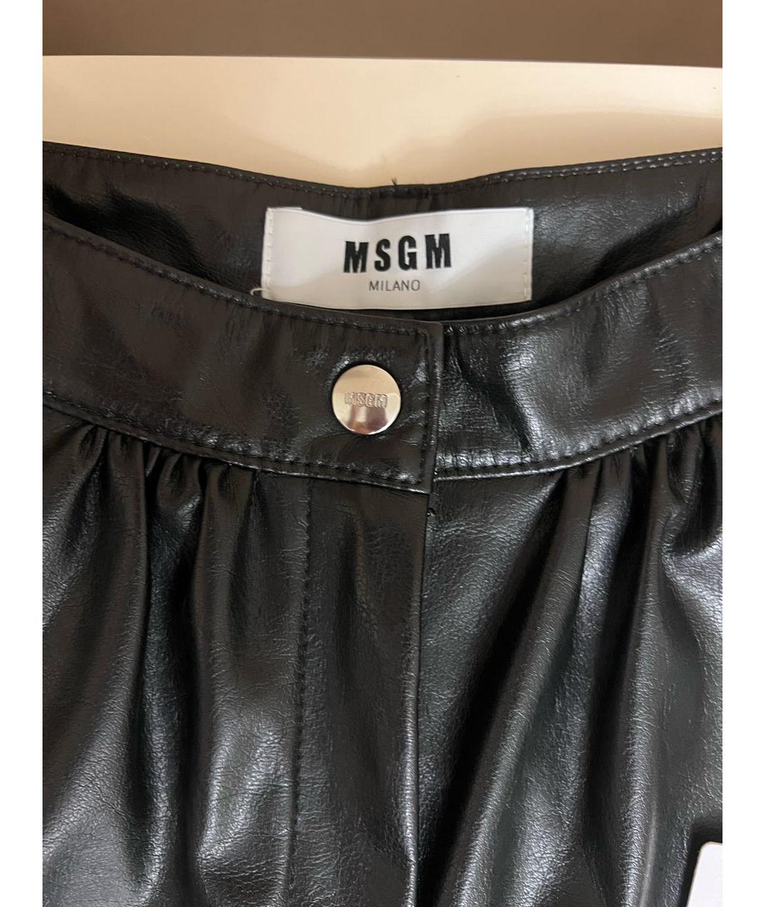 MSGM Черные полиэстеровые брюки широкие, фото 3