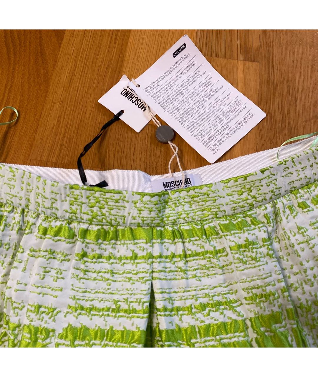 MOSCHINO Зеленая полиэстеровая юбка-шорты, фото 2