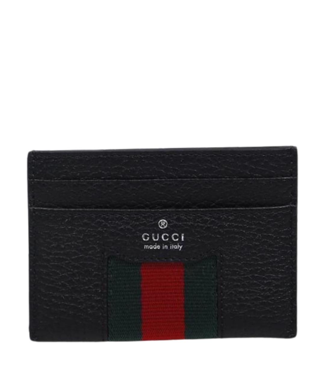 GUCCI Черный кожаный кардхолдер, фото 1