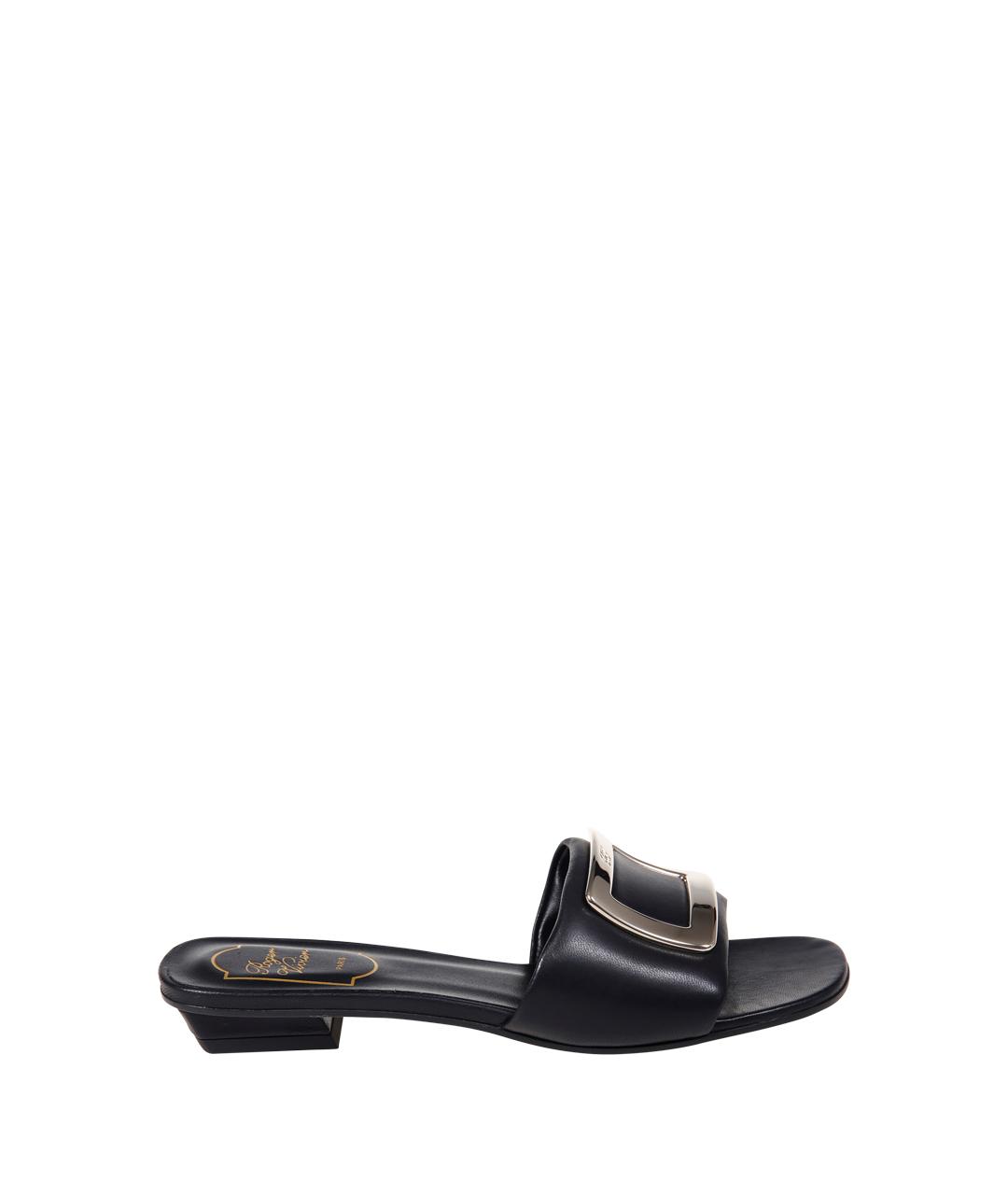 ROGER VIVIER Черные кожаные мюли, фото 5