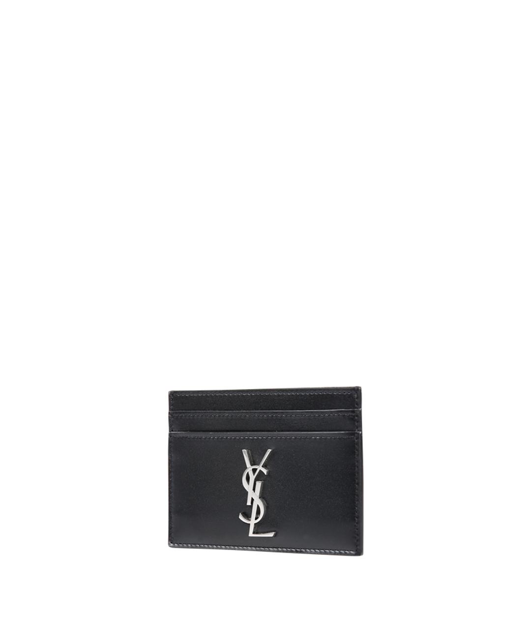 SAINT LAURENT Черный кожаный кардхолдер, фото 2