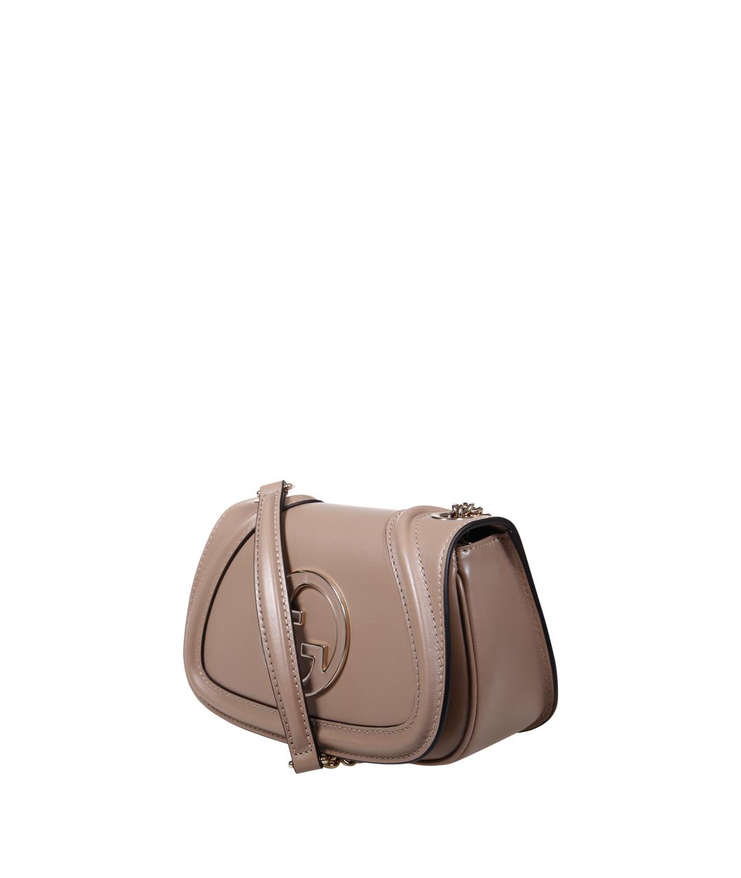 GUCCI Бежевая кожаная сумка через плечо, фото 2
