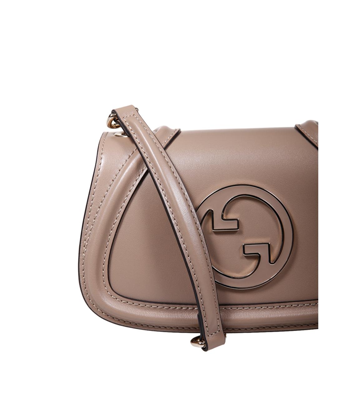 GUCCI Бежевая кожаная сумка через плечо, фото 4