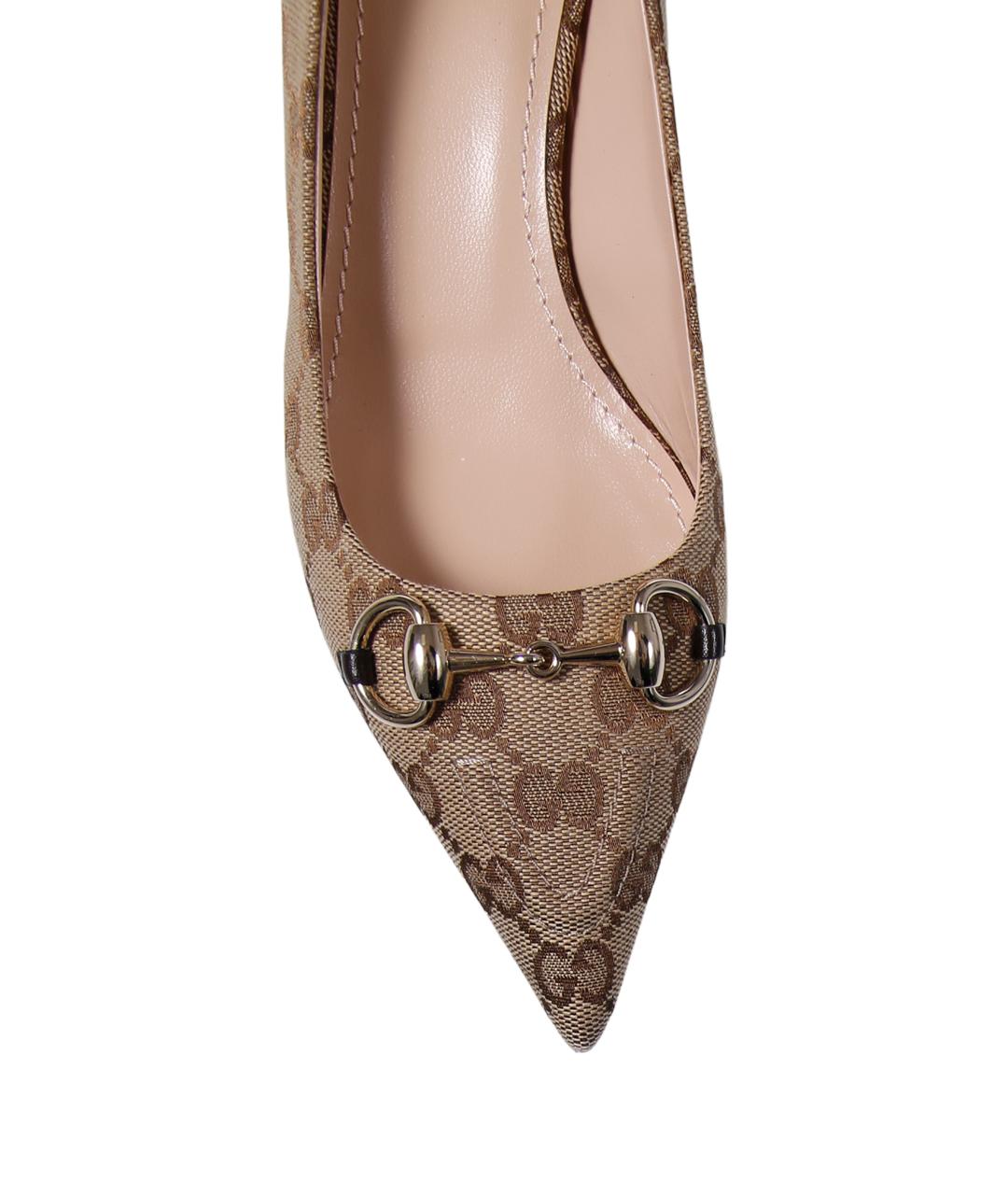 GUCCI Бежевые текстильные туфли, фото 4