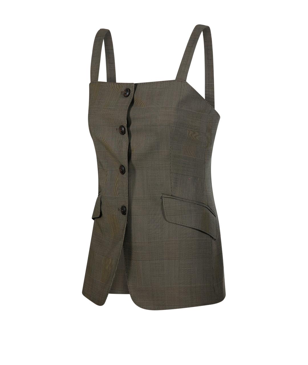 MAX MARA Хаки шерстяная блузы, фото 2