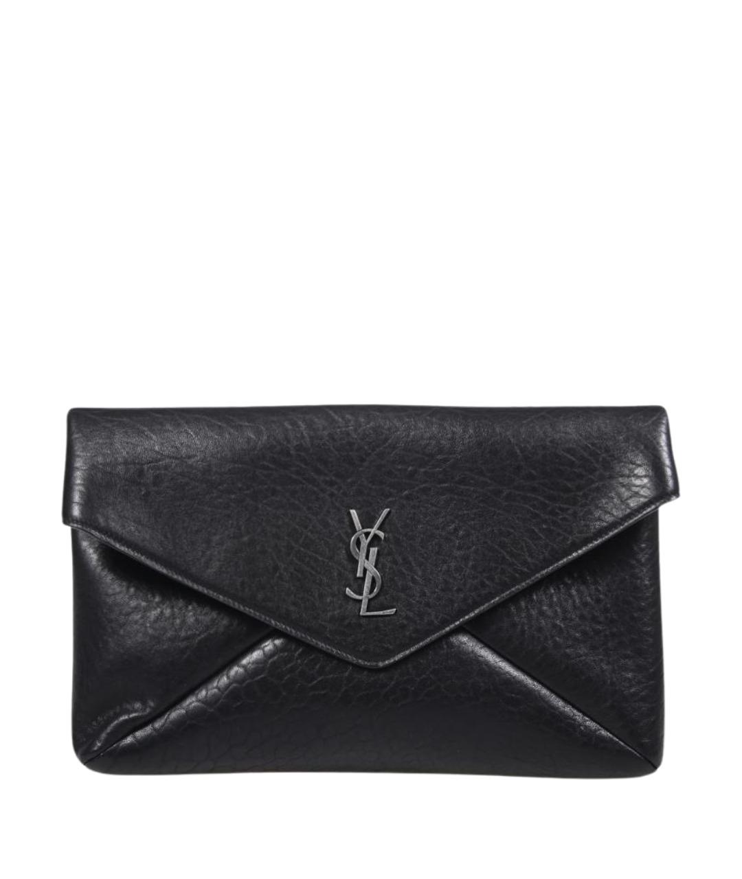 SAINT LAURENT Черная кожаная барсетка, фото 1