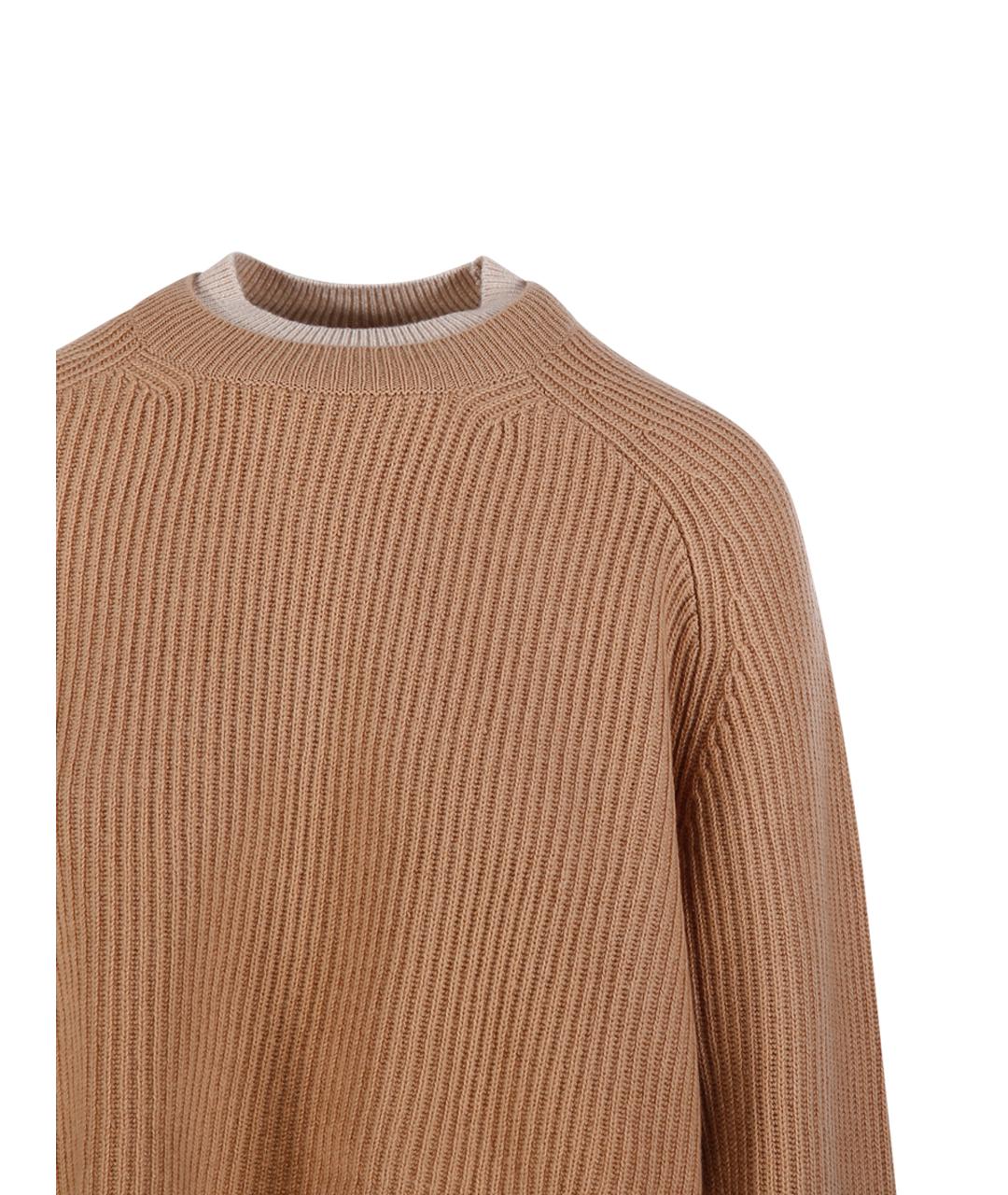 MAX MARA Бежевый шерстяной джемпер / свитер, фото 4