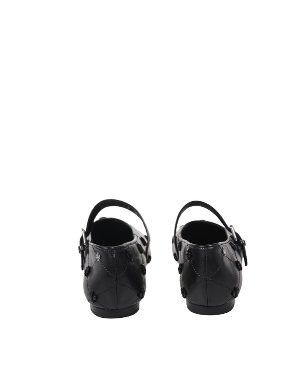 TORY BURCH Черные кожаные балетки, фото 3
