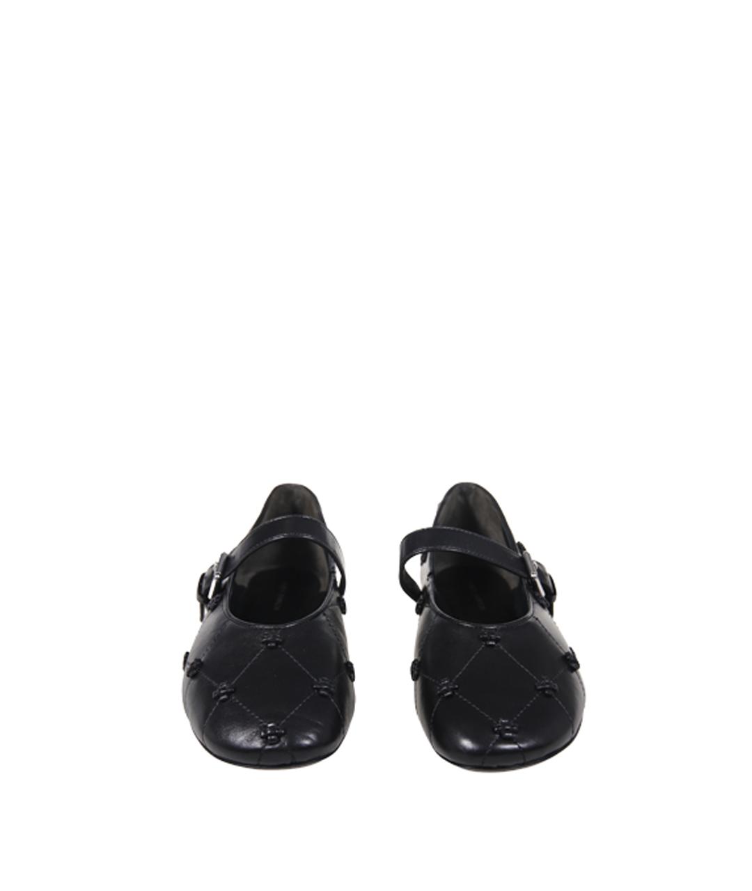 TORY BURCH Черные кожаные балетки, фото 2