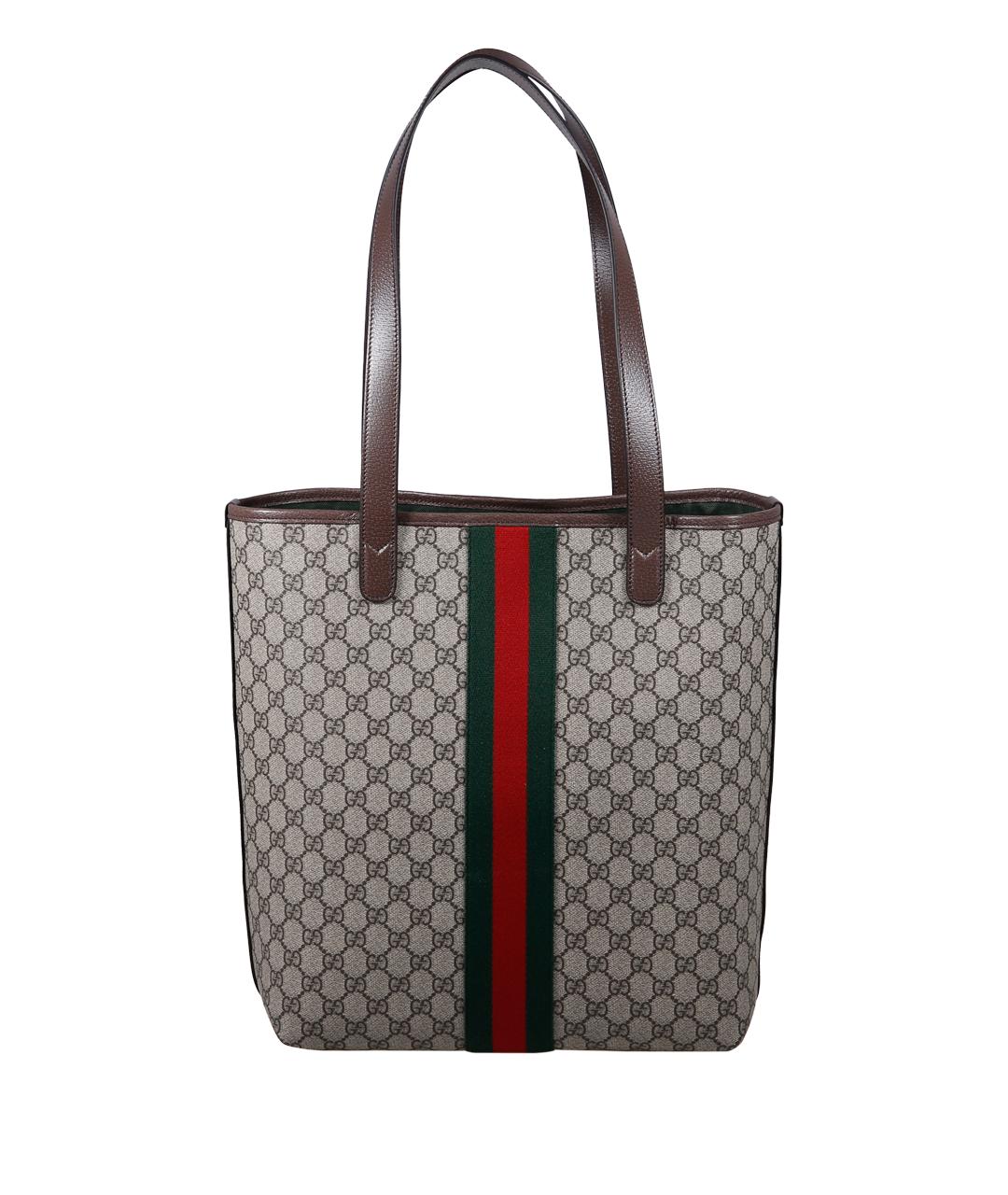 GUCCI Бежевая сумка тоут из канвы, фото 3
