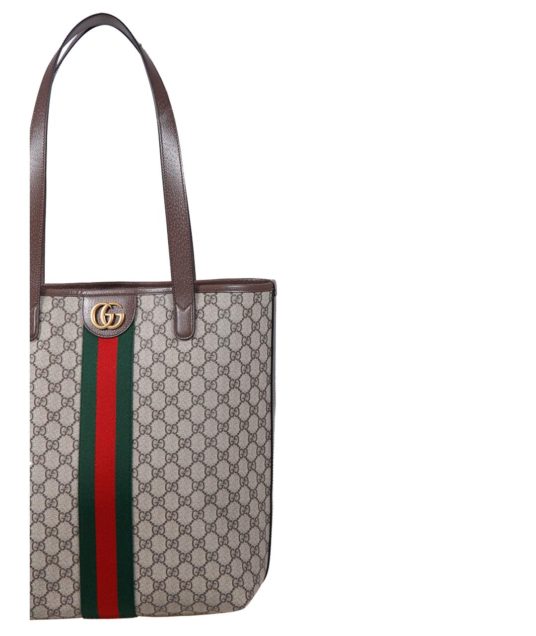GUCCI Бежевая сумка тоут из канвы, фото 4