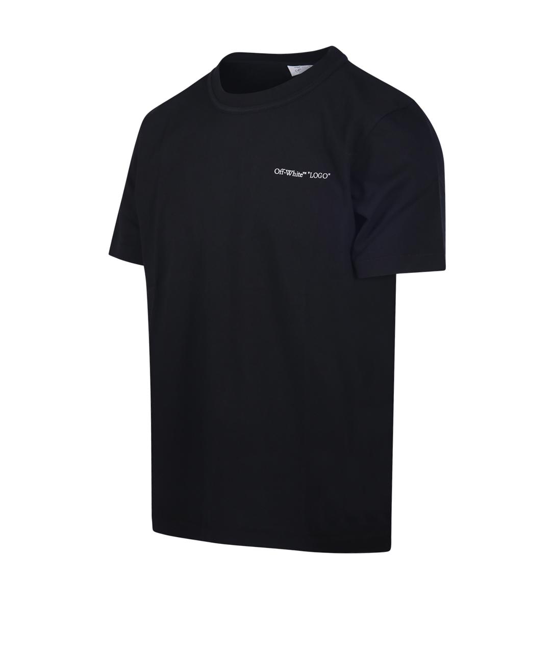 OFF-WHITE Черная хлопковая футболка, фото 2