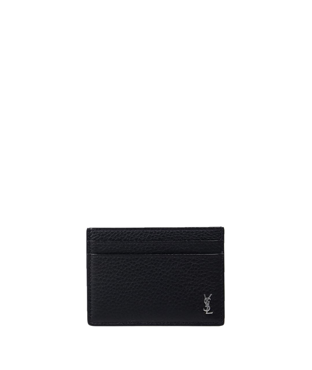 SAINT LAURENT Черный кожаный кардхолдер, фото 4