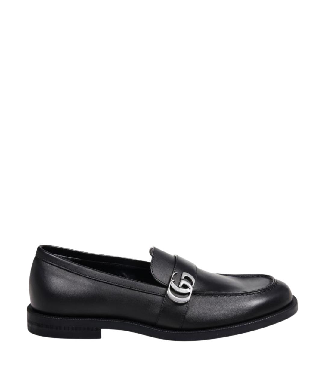 GUCCI Черные кожаные лоферы, фото 1