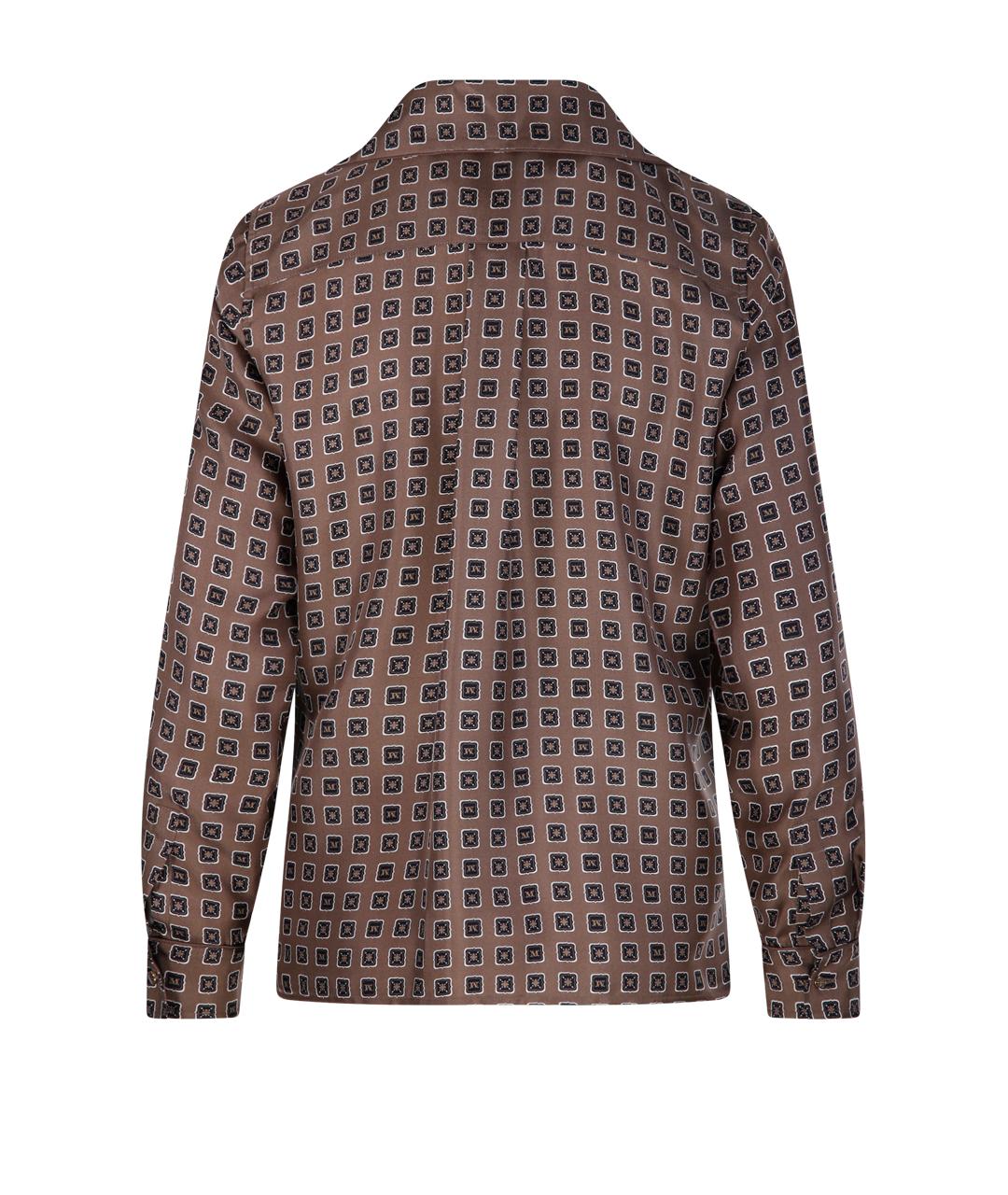 MAX MARA Коричневая шелковая рубашка, фото 3