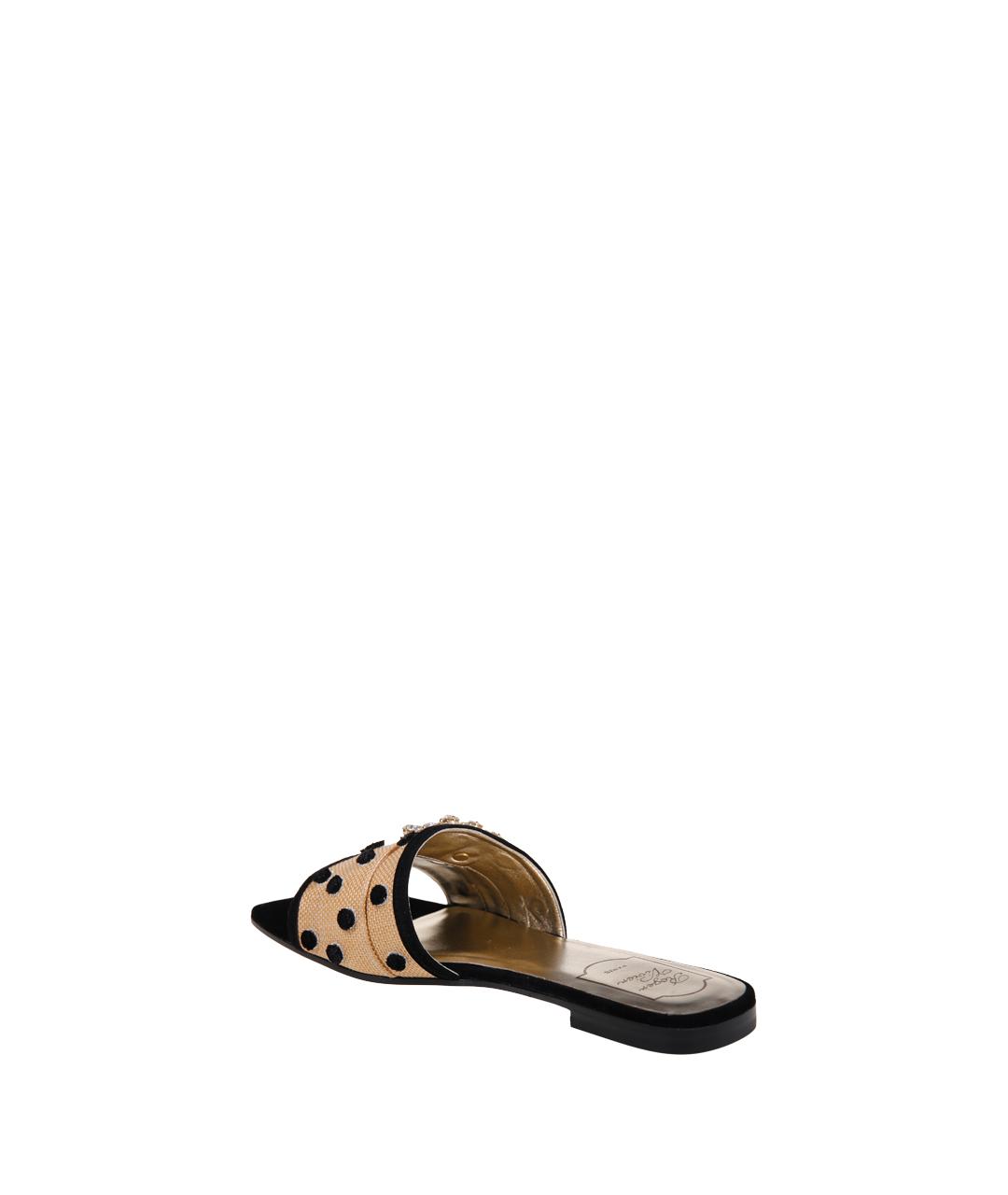 ROGER VIVIER Мульти текстильные шлепанцы, фото 3