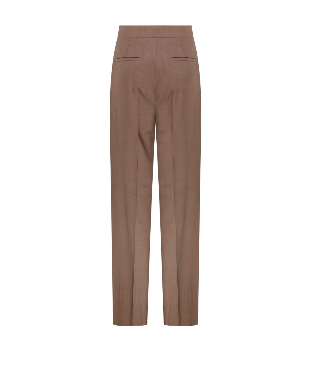 MAX MARA Бежевые шерстяные прямые брюки, фото 3