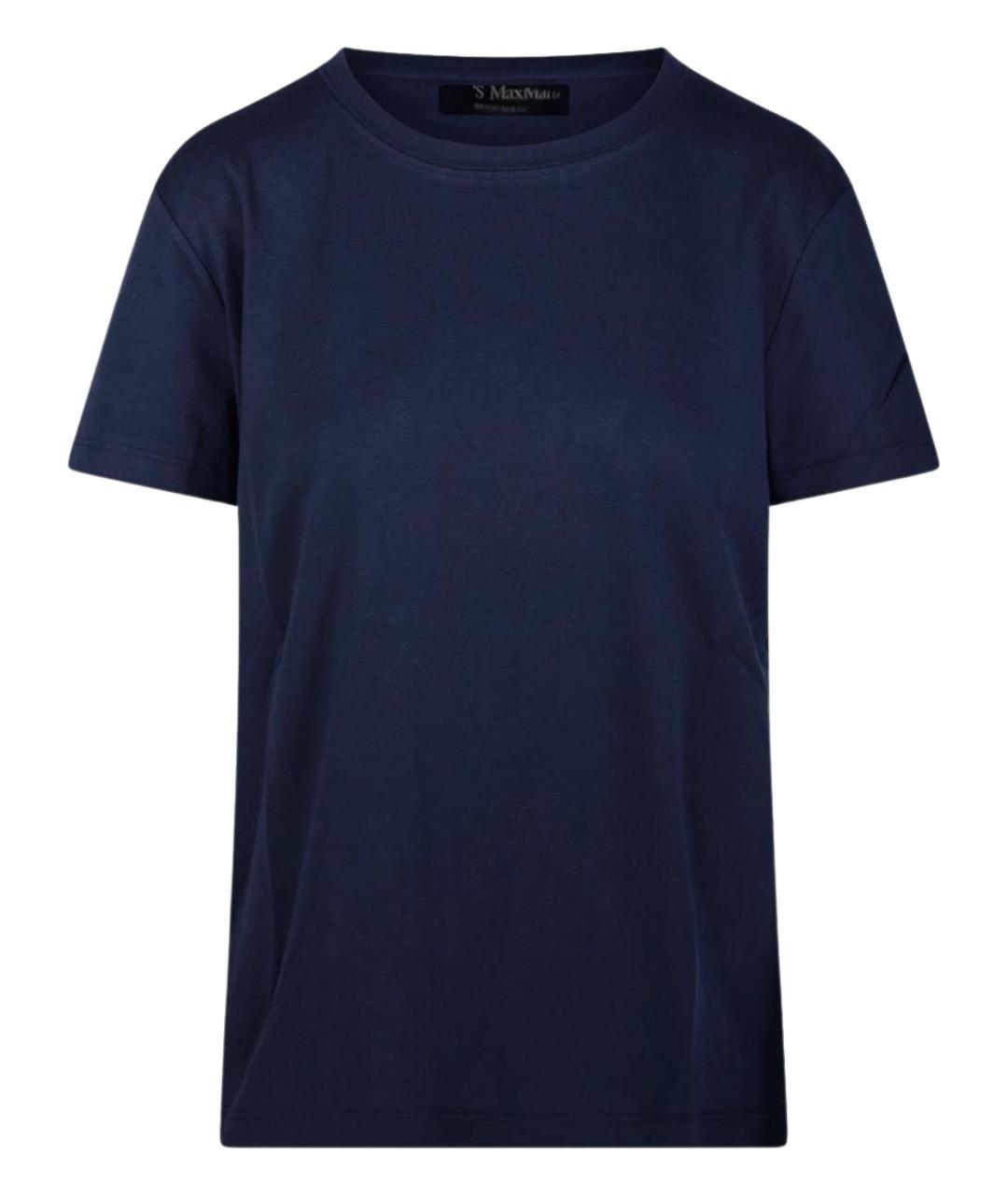 'S MAX MARA Синяя хлопковая футболка, фото 1