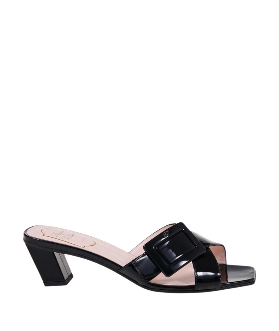 ROGER VIVIER Черные мюли из лакированной кожи, фото 1