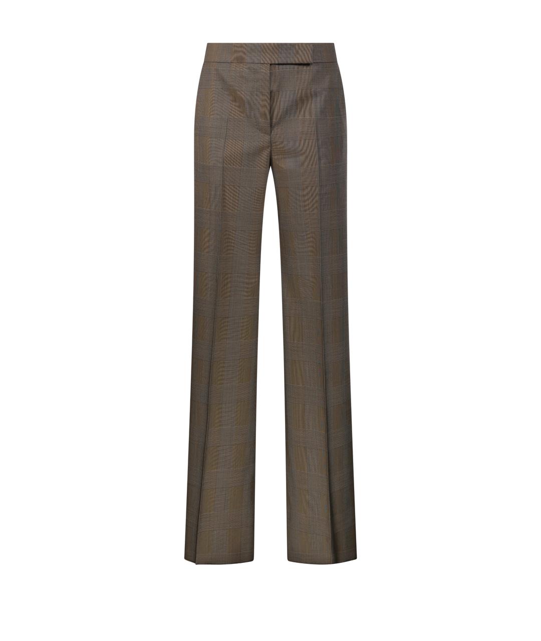 MAX MARA Хаки шерстяные прямые брюки, фото 1