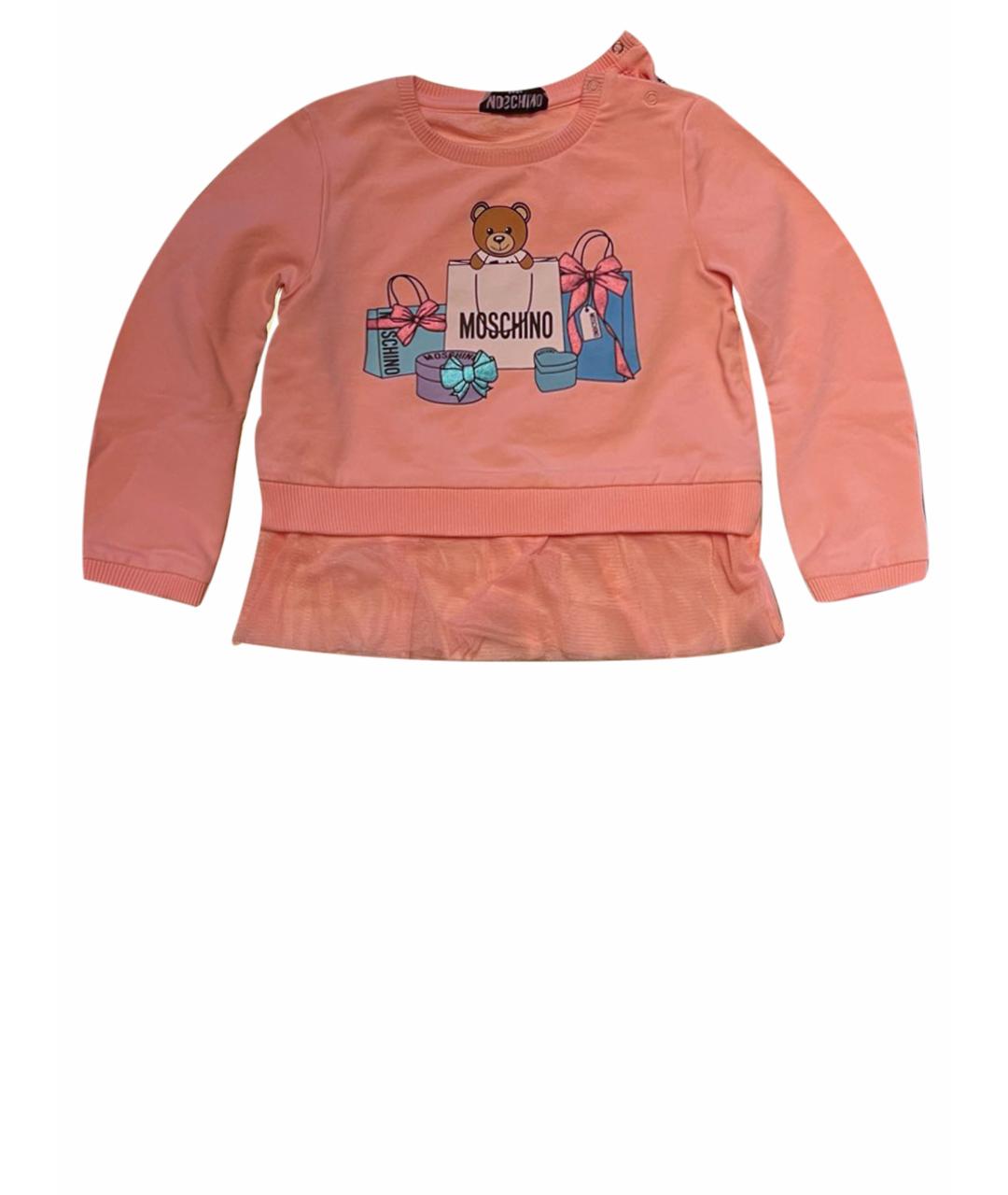 MOSCHINO Розовая хлопковая блузка для девочек, фото 1