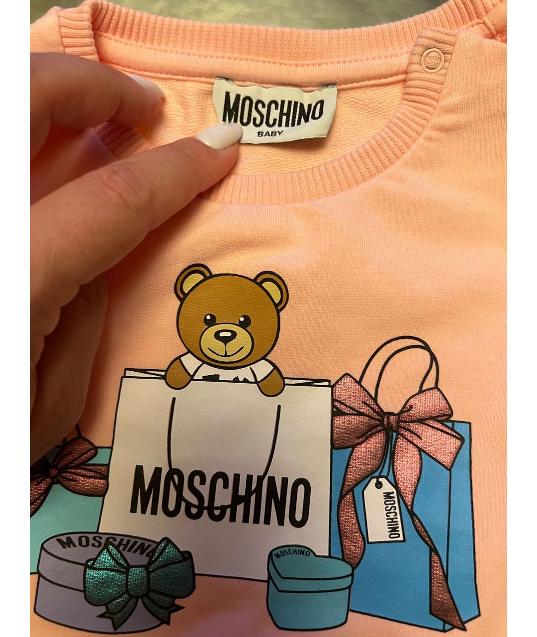 MOSCHINO Розовая хлопковая блузка для девочек, фото 4
