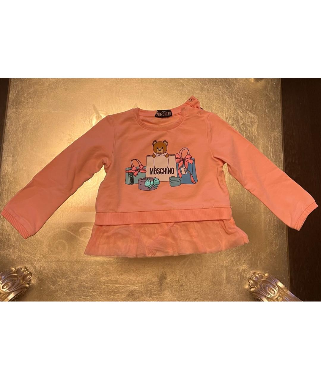 MOSCHINO Розовая хлопковая блузка для девочек, фото 5